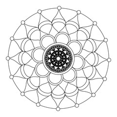 Decorative colorless mandala