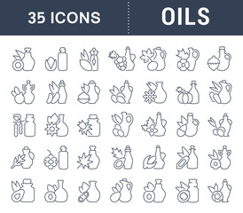 Set Vector Line Icons of Oils