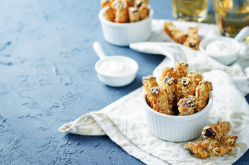 Baked Eggplant Fries with sauce