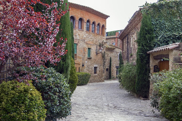 Fototapeta na wymiar Old street in Peratallada, Catalonia, Spain