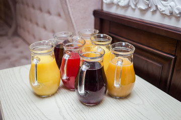 Fresh healthy juice in jars