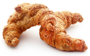 Closeup of tasty croissants