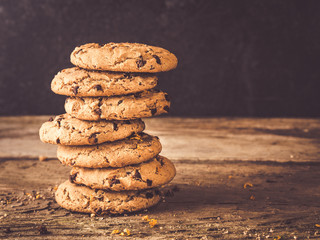 homemade chocolate chip cookie recipe - obrazy, fototapety, plakaty