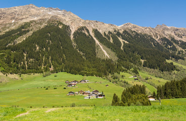 Fototapeta na wymiar Ridanna valley, near the Isarco valley in South Tyrol, Trentino Alto Adige, Italy.