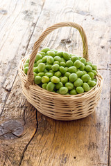 Bunch of biologic delicious green peas