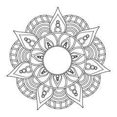 Decorative colorless mandala