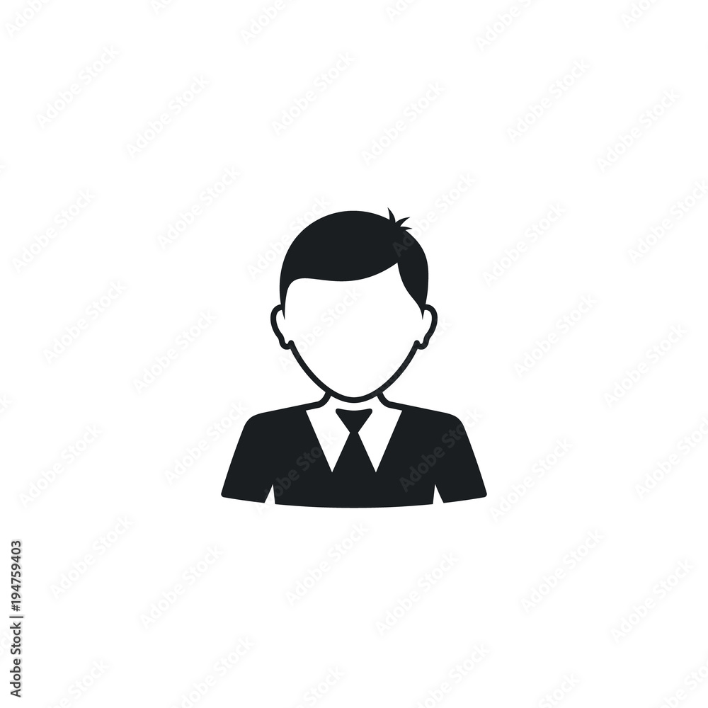 Poster user icon of man in business suit. vector isolated simple symbol