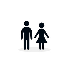 Boy and Girl, Child Icon. Children simple silhouette. Vector isolated Kids Symbol