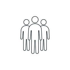 People crowd line Icon in trendy flat style isolated on white background. Vector team illustration