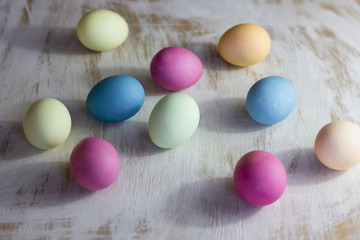 Easter eggs in the nest. It can be used as a background