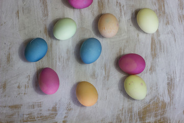 Easter eggs in the nest. It can be used as a background