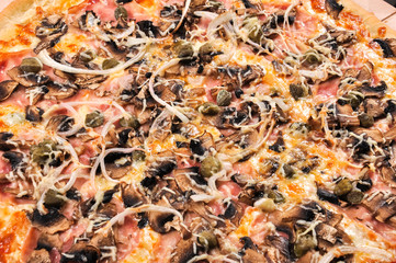 Hot pizza closeup