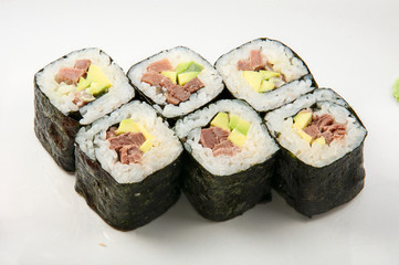 Roll sushi. Sushi menu. Japanese food.