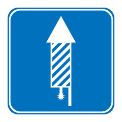Button with fireworks rocket icon.