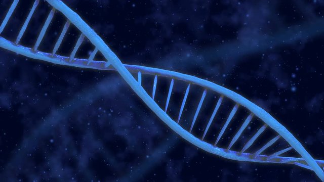 Blue DNA double helix rotation. Multi purpose video background. 4K UltraHD motion graphic animation.