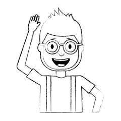 happy man clown mask hat and crazy glasses portrait vector illustration sketch design