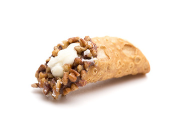 Traditional Italian Cannolis on a White Background