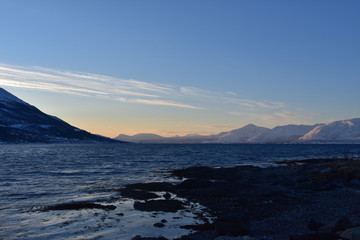 Norwegen Winter Abendstimmung
