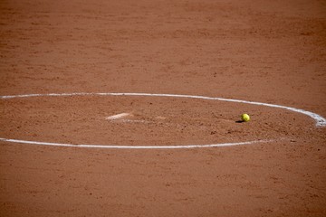 Softball left in the circle for the next pitcher.