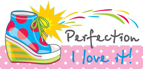 Obraz premium Female bright trendy sneakers. Banner for design