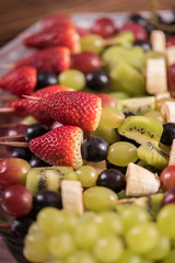 fruit skewers salad  on stick 