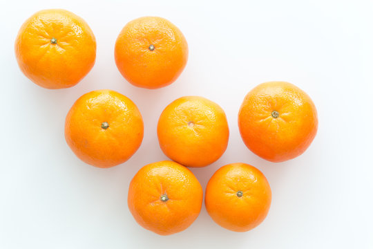 Mandarines isolated on the white background.