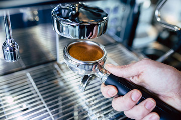 Coffee machine for making espresso.