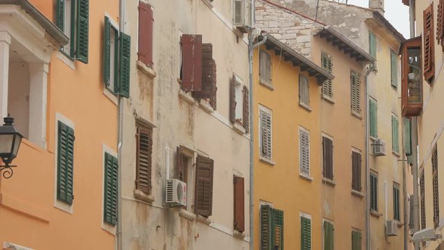 Old colorful buildings in Rovinij