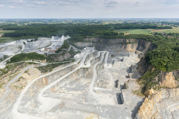 aerial overview of the porphyry mine of Lessines