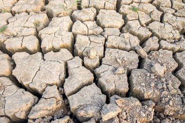 Parched, cracked dry earth in Laos