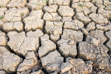 Parched, cracked dry earth in Laos