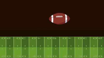Football ball bouncing on camp field High definition colorful animation scenes