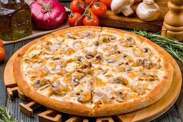 pizza with mushrooms