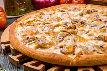 pizza with mushrooms
