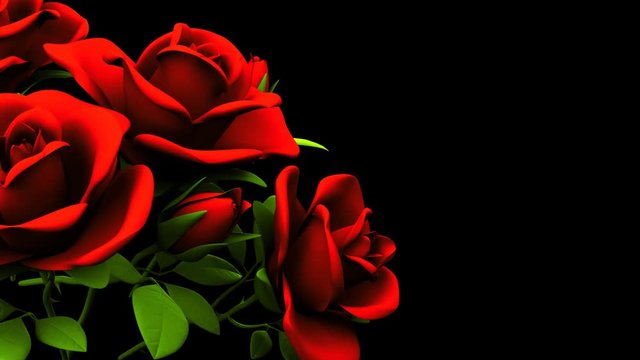 Red Roses Bouquet On Black Text Space.
Loop able 3DCG render Animation.
passionate and luxurious image animation for background.