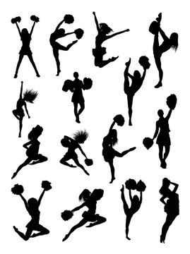 Cheerleader gesture silhouette. Good use for symbol, logo, web icon, mascot, sign or any design you want.