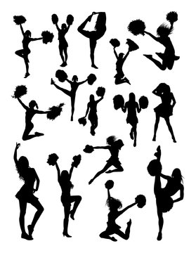 Cheerleader silhouette. Good use for symbol, logo, web icon, mascot, sign, or any design you want.