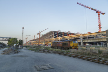 the bigest train station center  construction site, Bangsue, Bangkok, Thailand