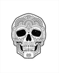 Dia de los muertos Mexico, catrina, calavera, esqueleto, humana, halloween, muerto, anatomía,  negro, blanco, horror, peligro, cara, ilustración