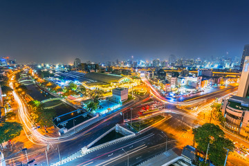 Bangkok Railway Station (MRT MRT Station) at sunset, Bangkok, Thailand