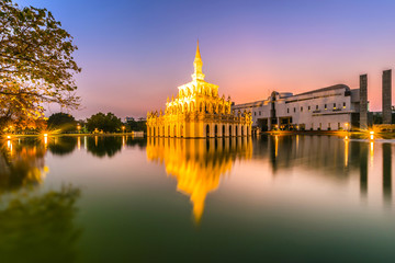Evening sunset at Sukhothai Thammathirat Open University, Bangkok, Thailand