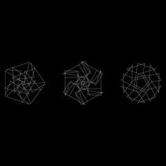 Geometric set stars and flowers for gifts and holidays pattern vector EPS10
