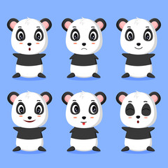 some of cute panda expression vector illustrations