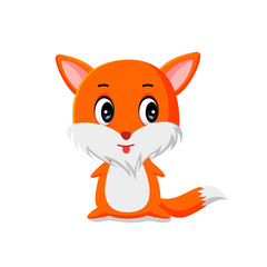 fox cute vector illustration
