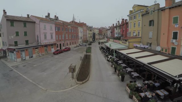 Aerial view of Rovinj's old streets