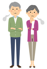 シニアカップル　　ため息