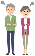 シニアカップル　怒る