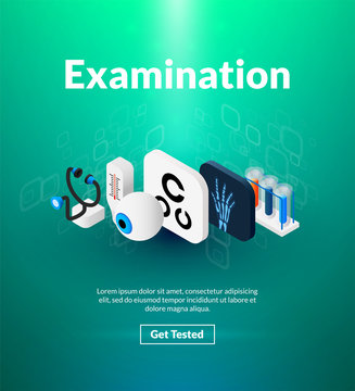 Examination poster of isometric color design