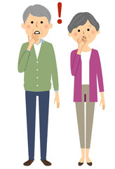 シニアカップル　驚く