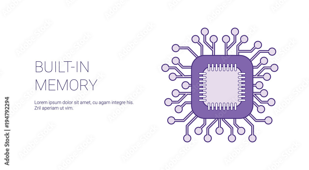 Poster built in memory of device template web banner with copy space vector illustration